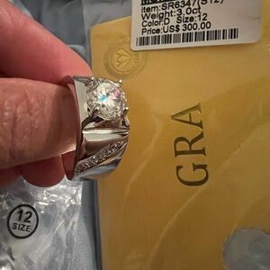 Elegant Silver Moissanite Mens Ring 🔥💥